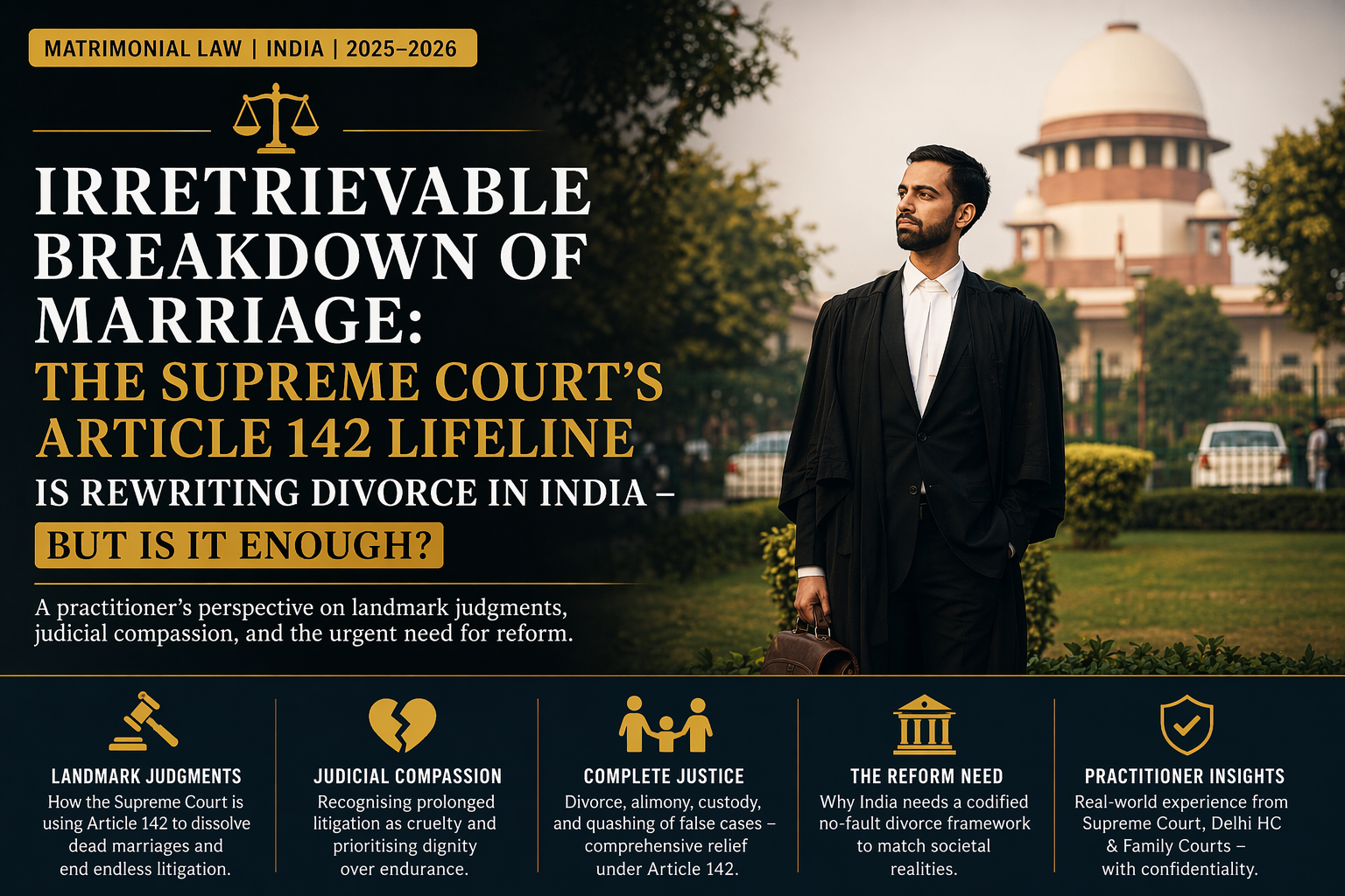 Irretrievable Breakdown of Marriage — Article 142 Supreme Court infographic